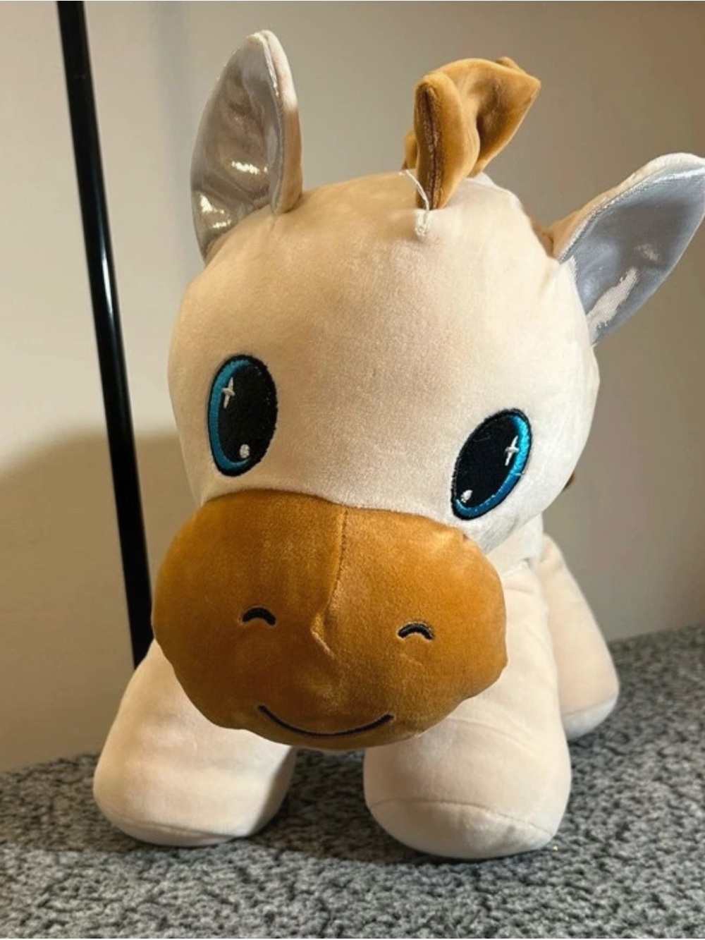 Plush Baby Pony Toy in Cream and Tan - Soft Stuffed Animal